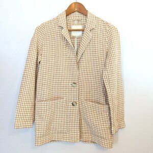 Madewell | Oversized Gingham Blazer "Dorset" in Tan & White Plaid | Size XXS